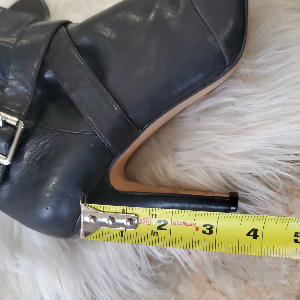 Vince camuto black women's leather open toe bootie heel boots size 7.5M - Picture 11 of 16